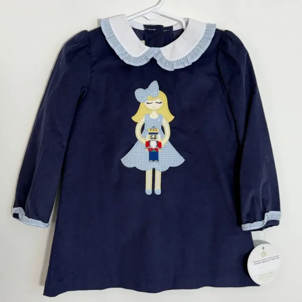 Zuccini‎ Kids Nutcracker Louisa Dress Navy Corduroy NWT size 2T